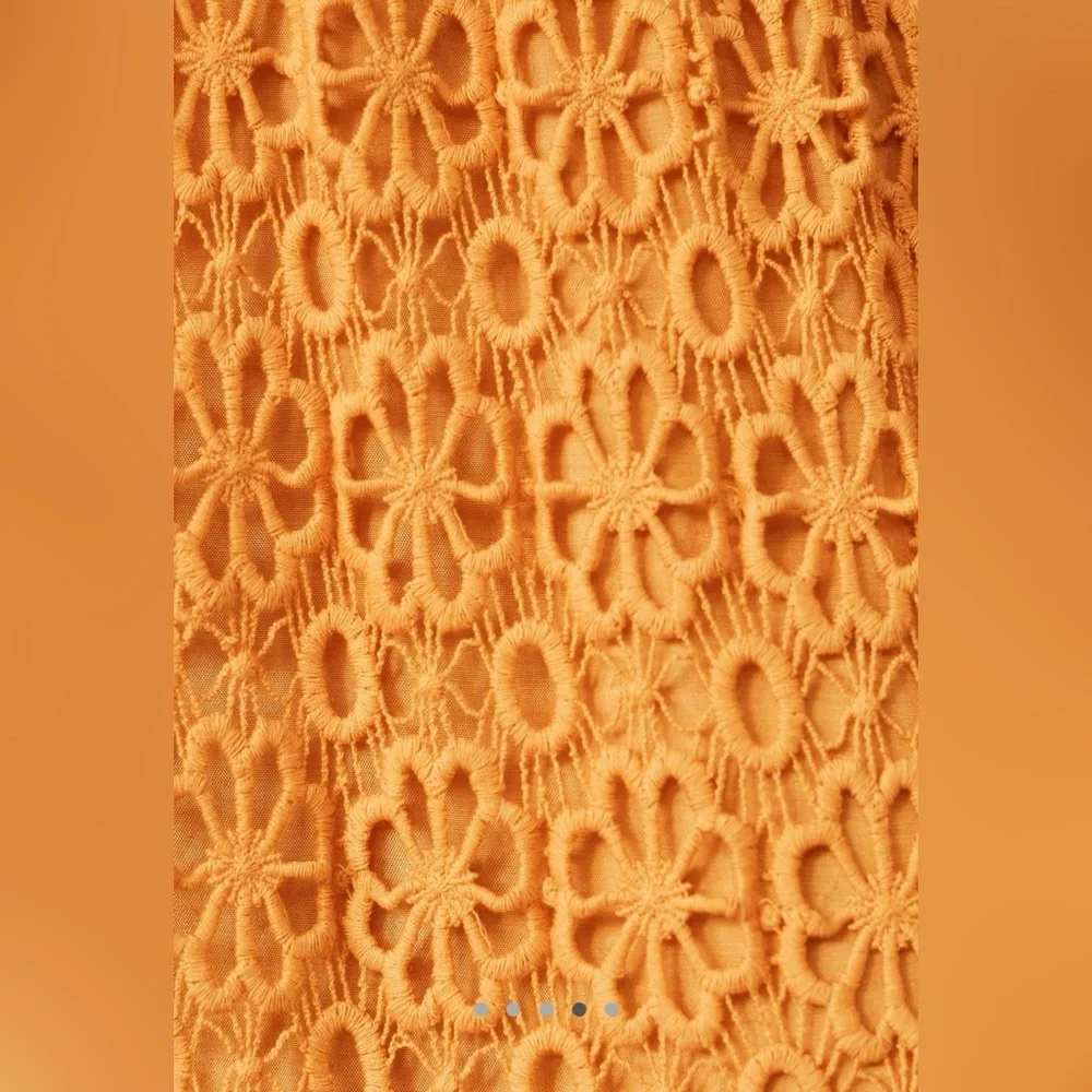 Elegant Orange Lace Maxi Dress - Picture 4 of 11